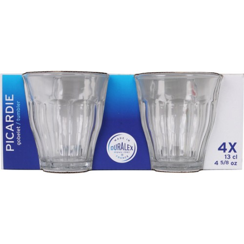 Set of 4 Transparent Glasses 130cc Picardie