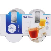 Set of 4 Transparent Glasses 130cc Picardie