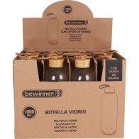 1000ml Glass Bottle Sustainable Bamboo Cap