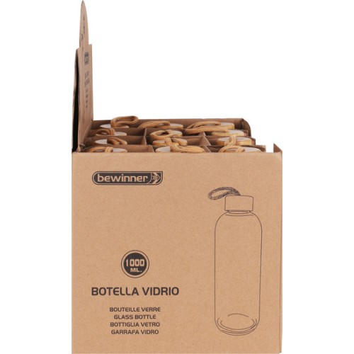 1000ml Glass Bottle Sustainable Bamboo Cap