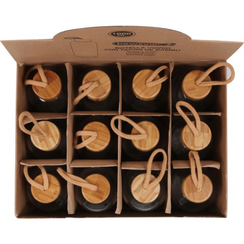 1000ml Glass Bottle Sustainable Bamboo Cap