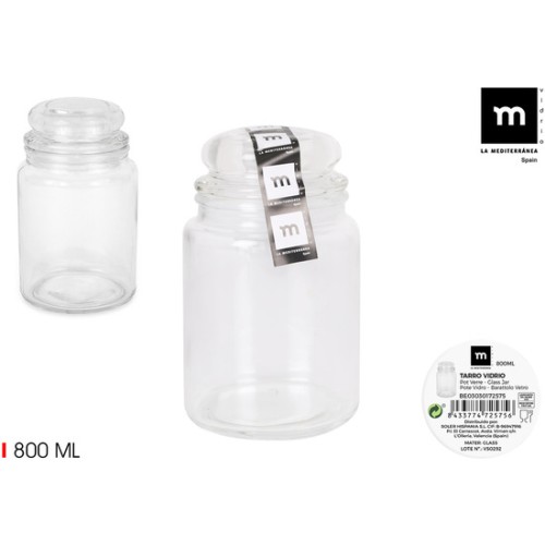 800ml Glass Jar with Rounded Lid La Mediterranea