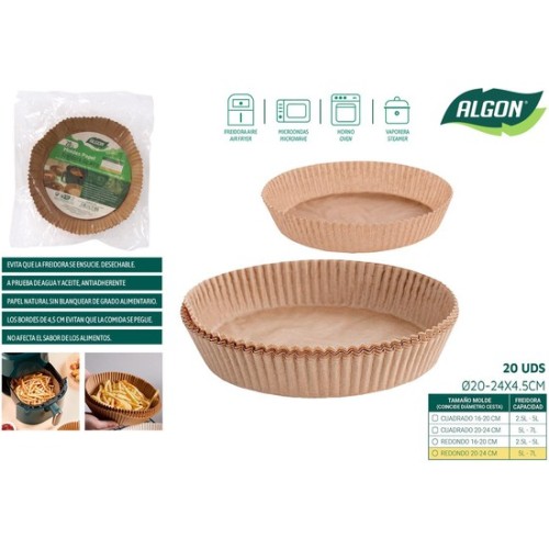 Set of 20 Airfryer Paper Liners Red