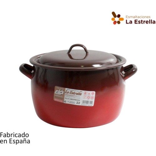 Olla Abombada con Tapa 22 cm - 6,4 L Fuego