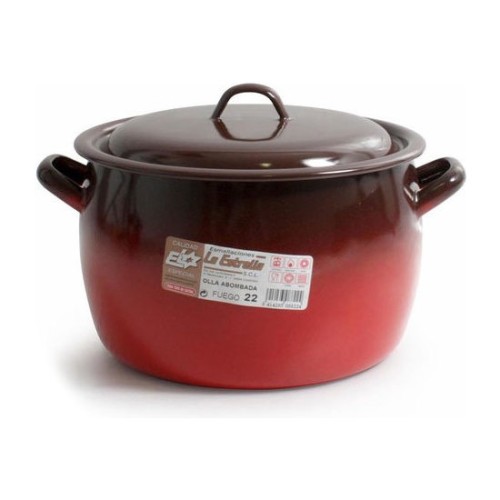 22 cm Bombed Pot with Lid - 6.4 L Fire