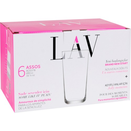 Set de 6 Vasos Altos 490cc Assos