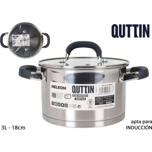 Heleom 18cm Stainless Steel Cooking Pot 3L