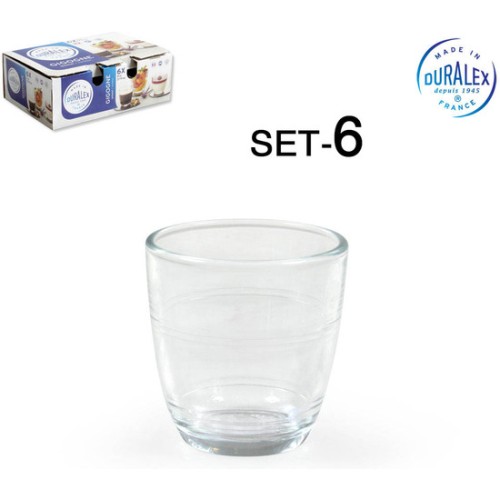 Set of 6 Stackable Transparent Glasses 90cc