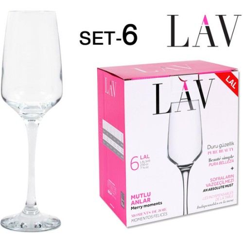 Set of 6 Champagne Glasses 230cc Elegant