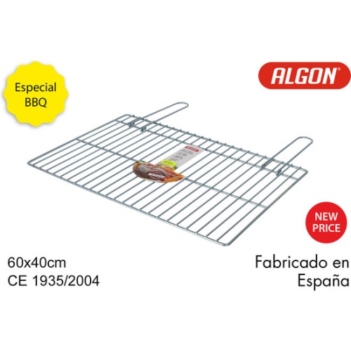Parrilla barbacoa 60x40cm simple zincada Algon