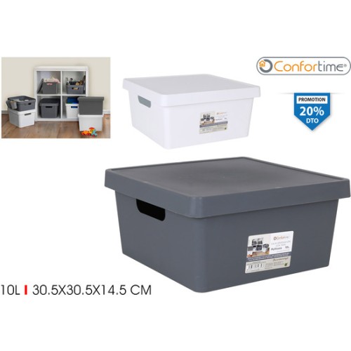 10L Multi-Purpose Square Storage Box with Lid Confortime