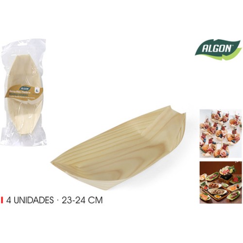 Set of 4 Wooden Ice Cream Cones 23cm