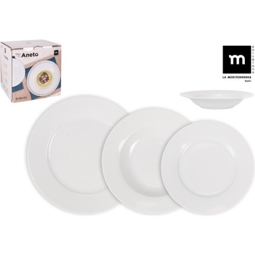 Round Tableware Set 18pcs White Aneto MD