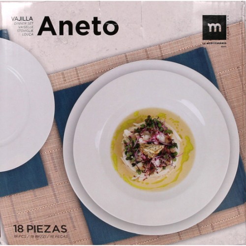 Round Tableware Set 18pcs White Aneto MD