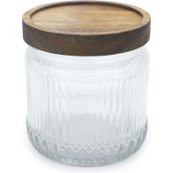 Tarro Vidrio 450ml con Tapa de Madera