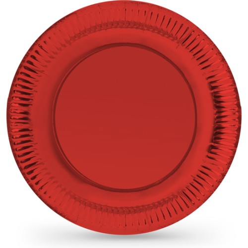 Set of 12 Red Carton Plates 18cm