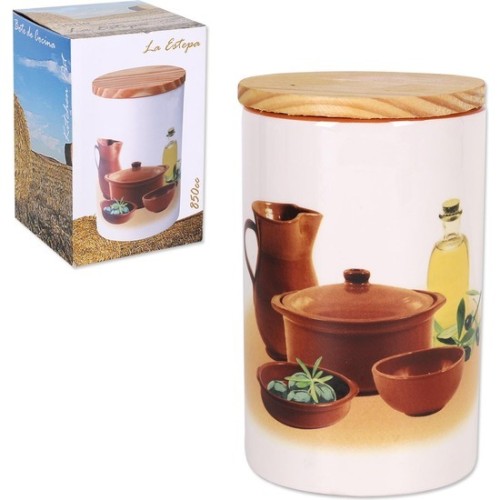 850cc Kitchen Jar with Wooden Lid La Estepa