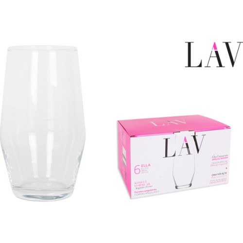 Set de 6 Vasos 495cc Ella - Cristalería Contemporánea