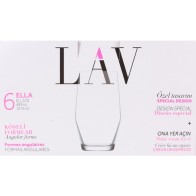 Set de 6 Vasos 495cc Ella - Cristalería Contemporánea