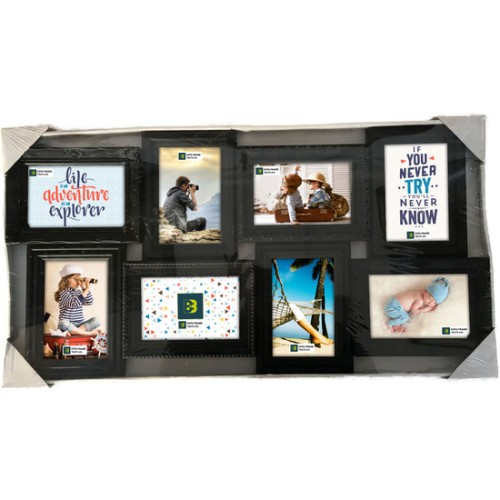 8-Image Black Multi-Photo Frame - Modern Home Decor