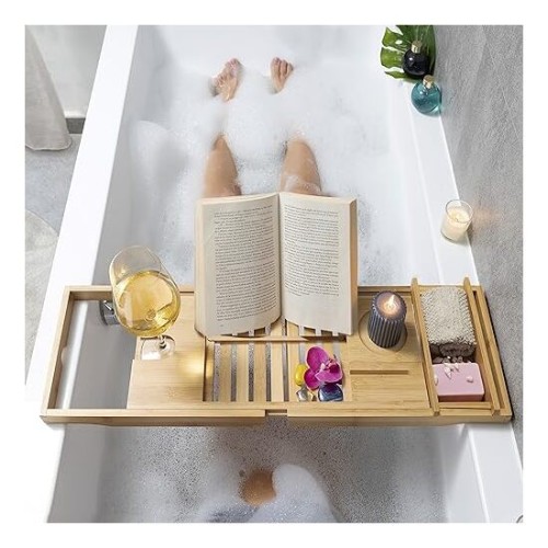 Bandeja Para Bañera De Bambú Extensible