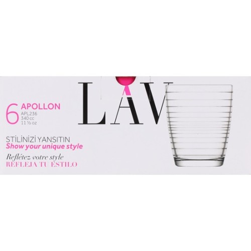 Set de 6 Vasos 340cc Apollon