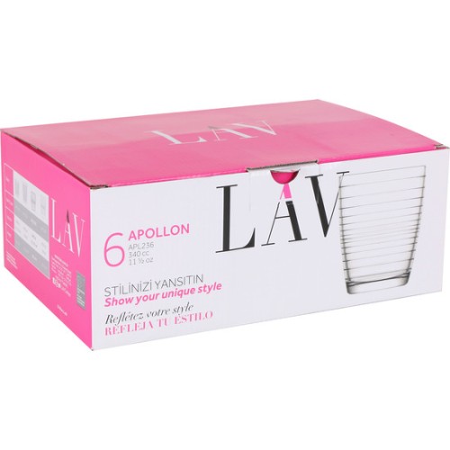 Set de 6 Vasos 340cc Apollon