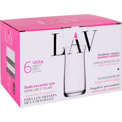 Set of 6 High 370cc Vera Glasses