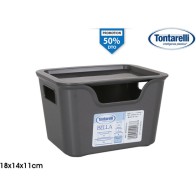 Small Box with Lid Bella Anthracite 18x14x11 cm