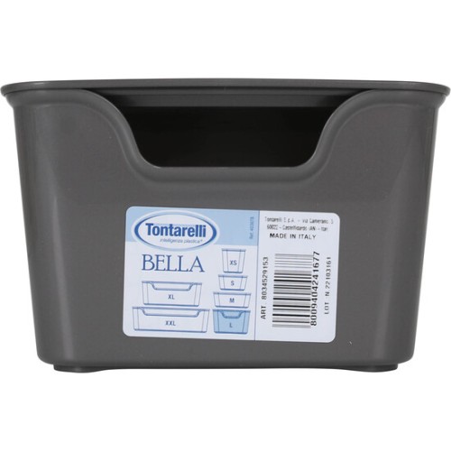 Small Box with Lid Bella Anthracite 18x14x11 cm
