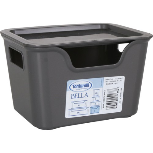 Small Box with Lid Bella Anthracite 18x14x11 cm