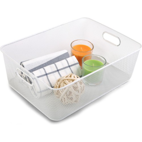 Metal Organizer Basket 37x27x13cm for Home Storage