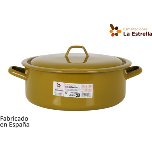 Enamelled Casserole 28cm Green