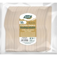 Set de 50 Cuchillos de Madera 16.5 cm - Solución Ecológica para la Comida