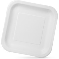 Set of 25 Natural 20cm Square Plates