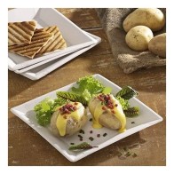 Set of 25 Natural 20cm Square Plates