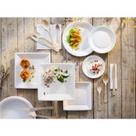 Set of 25 Natural 20cm Square Plates