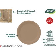 Set of 10 Round Cardboard Plates 17cm