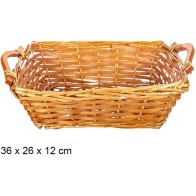 Cesta Mimbre Rectangular Con Asas Miel