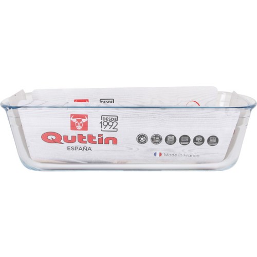 Molde Rectangular Vidrio Hondo 28cm/1,7l Quttin