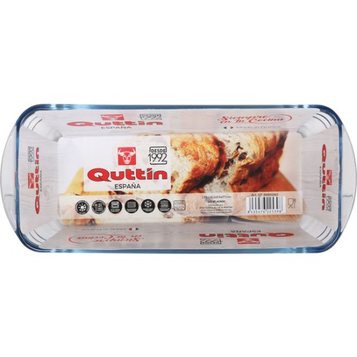 Molde Rectangular Vidrio Hondo 28cm/1,7l Quttin