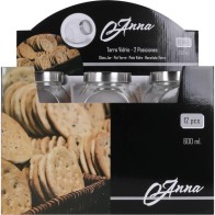 Anna 600ml Glass Jar with Dual Position