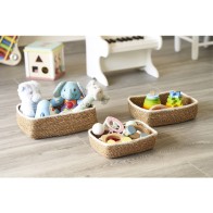 Set 3 Cestas Mimbre Rectangular 26/23/20cm