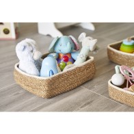 Set of 3 Rectangular Wicker Baskets 26/23/20cm