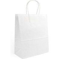 Set of 3 White Paper Bags 32x12x40cm