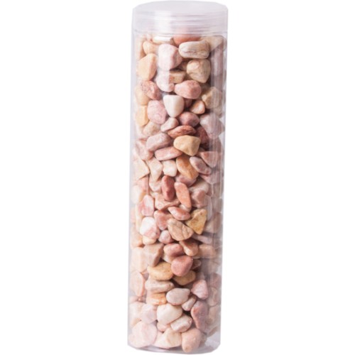 Bote Con Piedras Decorativas Rojizas