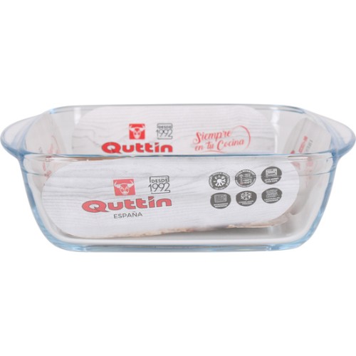 Fuente Vidrio Cuadrada 20x17cm 1,1L Quttin