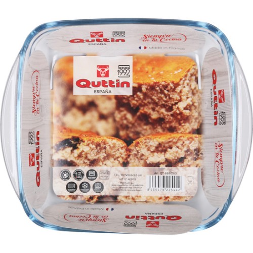 Fuente Vidrio Cuadrada 20x17cm 1,1L Quttin