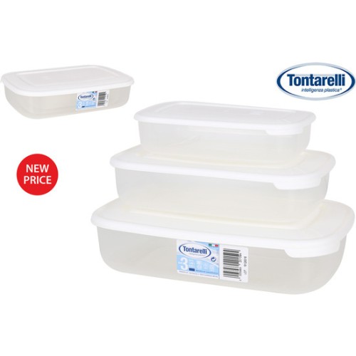 Set de 3 Fiambreras Rectangulares 1L/2L/3L