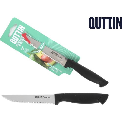 Multipurpose Serrated Knife 11cm Black